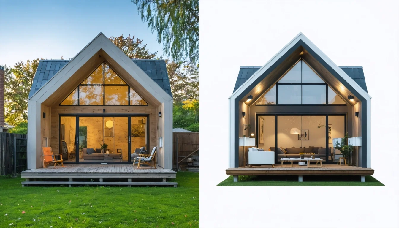 Airbnb living room before and after cleaning