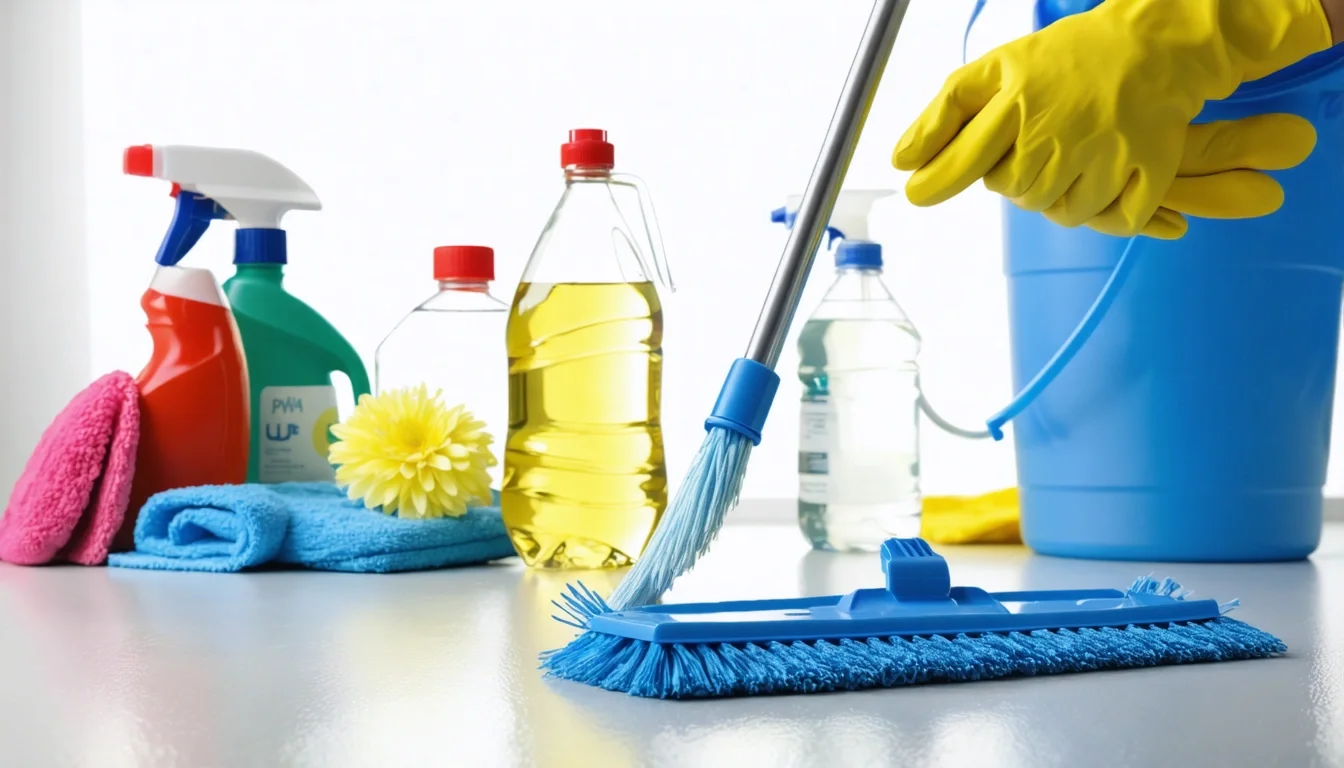 Professional cleaning team in action, dusting and vacuuming in a luxury home in Palm Desert - house cleaning palm desert