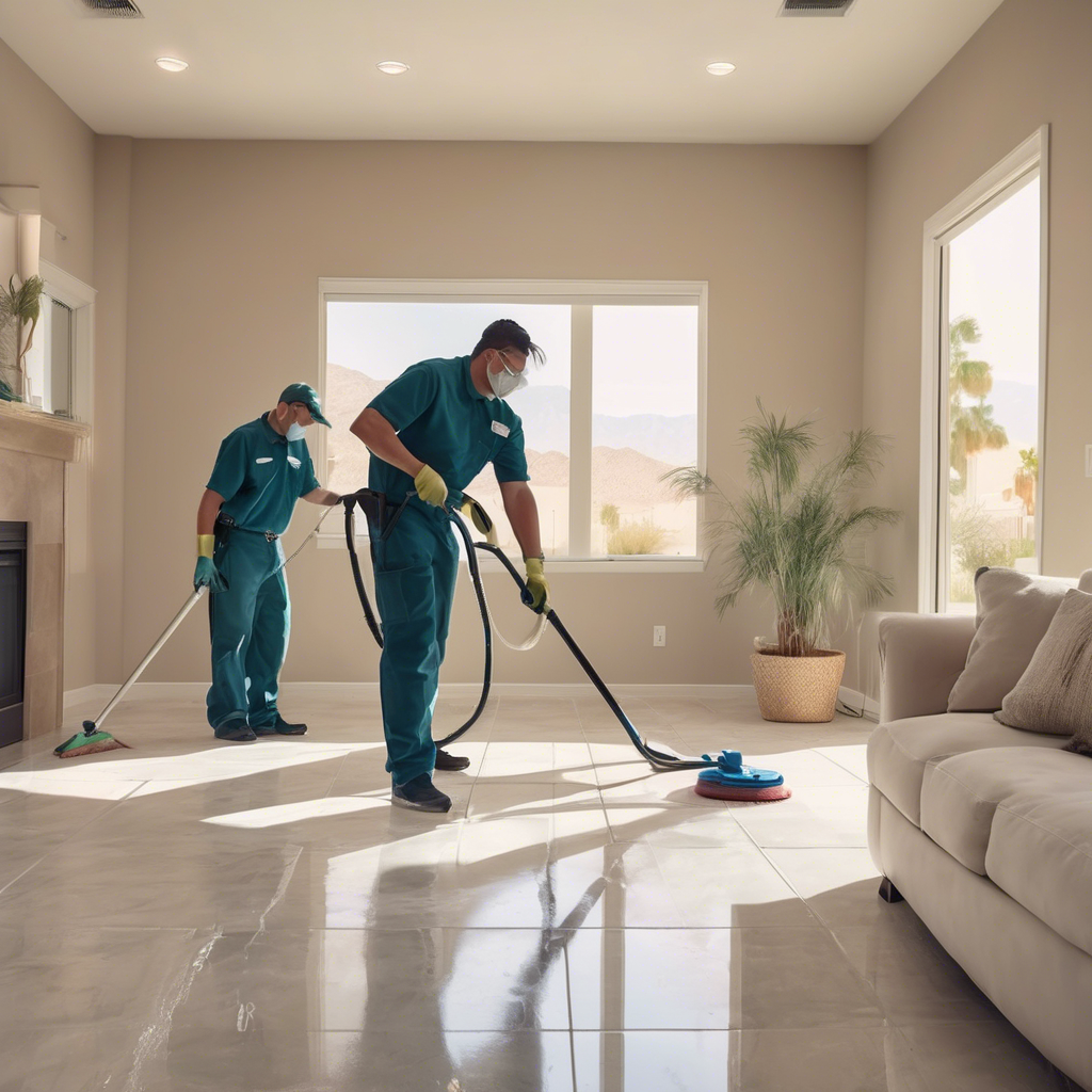 A cleaning service team in action, cleaning a property in cathedral valley in Cathedral City - find cleaning service
