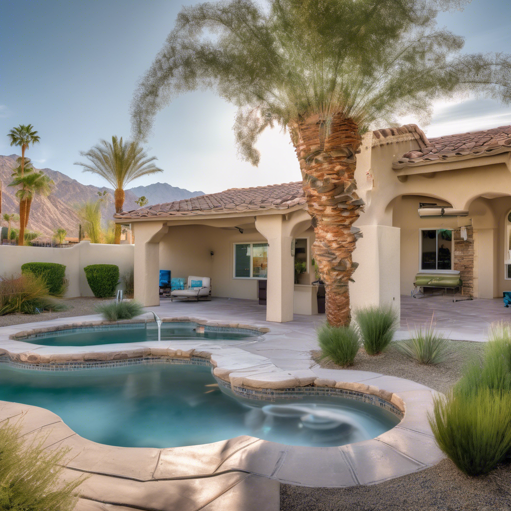 A la quinta vacation rental property with a refreshing pool - summer airbnb prep by Poppy House Cleaning