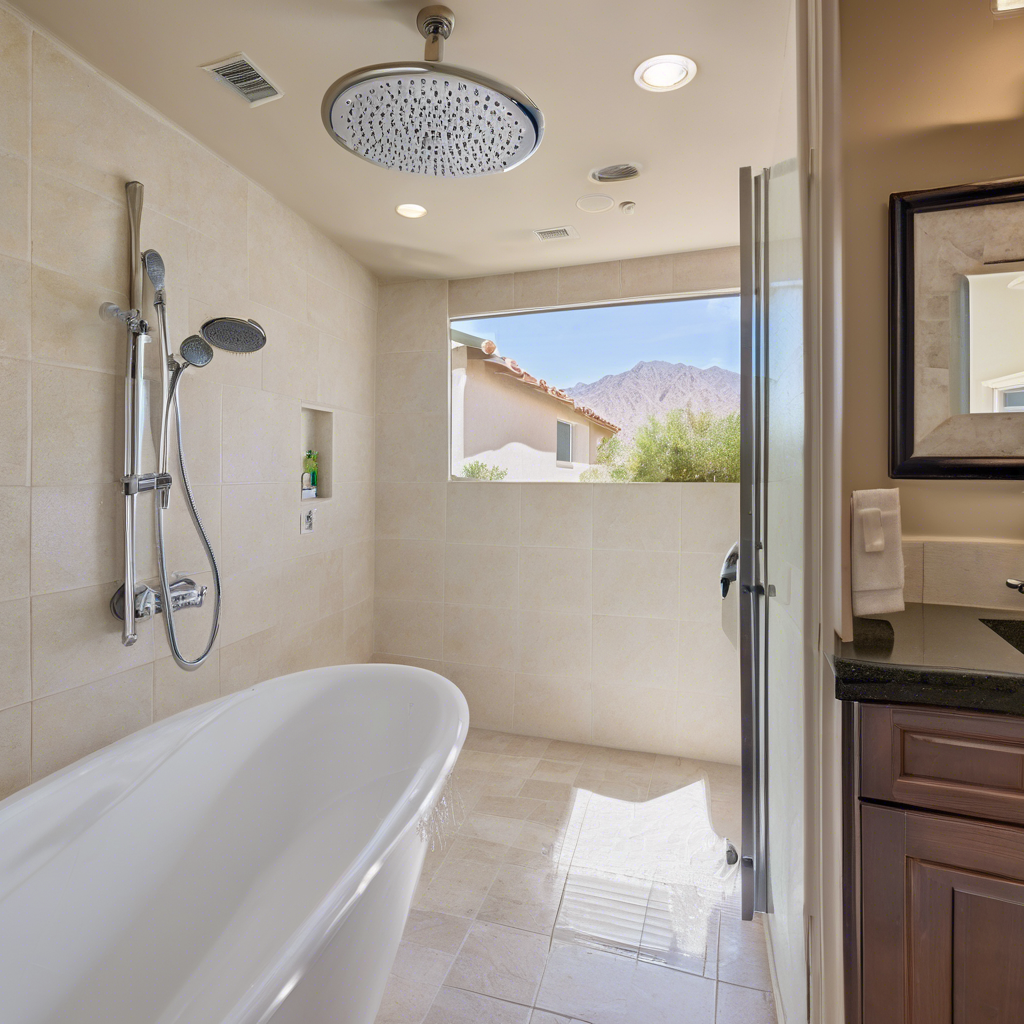 A la quinta vacation rental property with a water-efficient showerhead - summer airbnb prep by Poppy House Cleaning