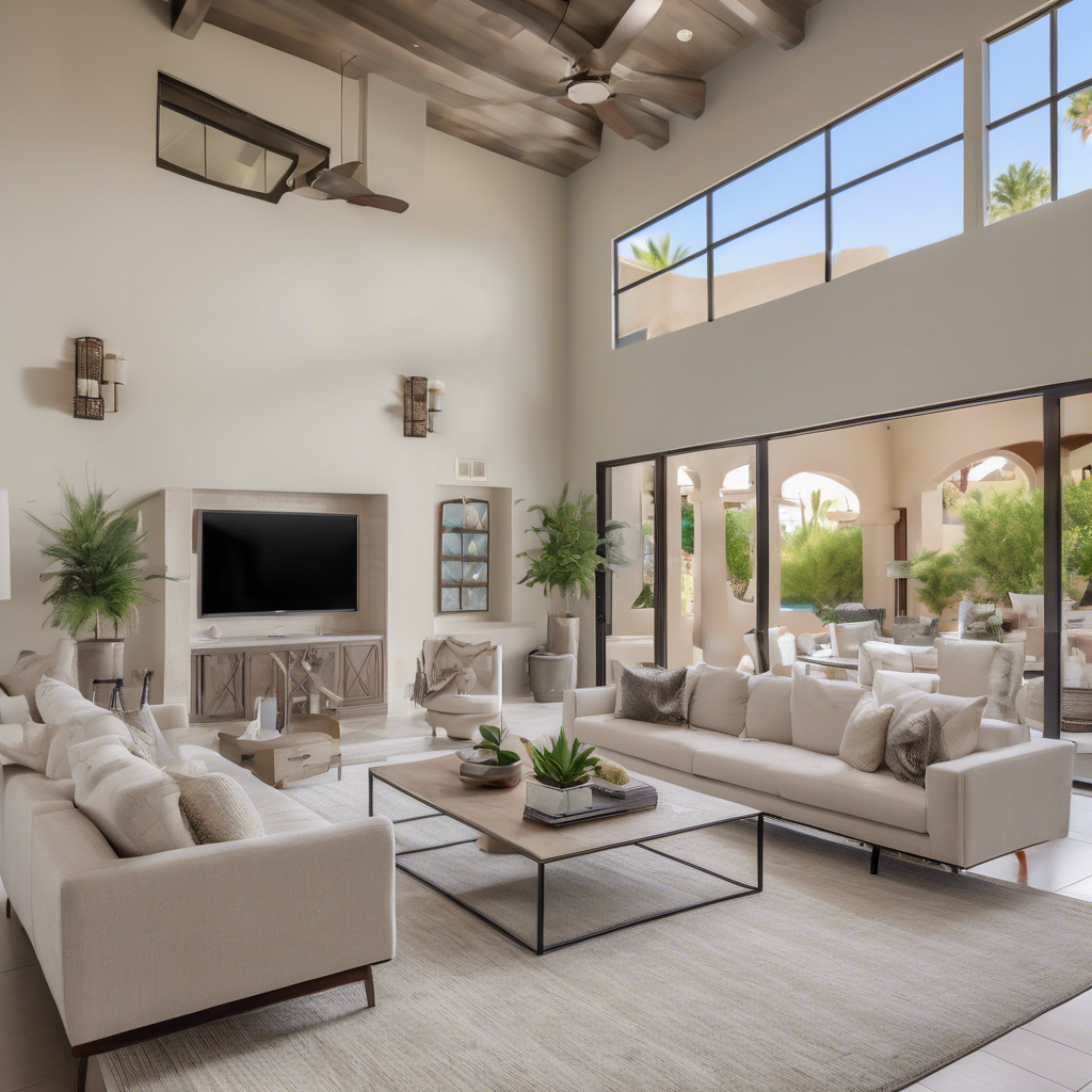 A clean and comfortable living room in a luxury vacation rental in indian wells - indian wells vacation rental
