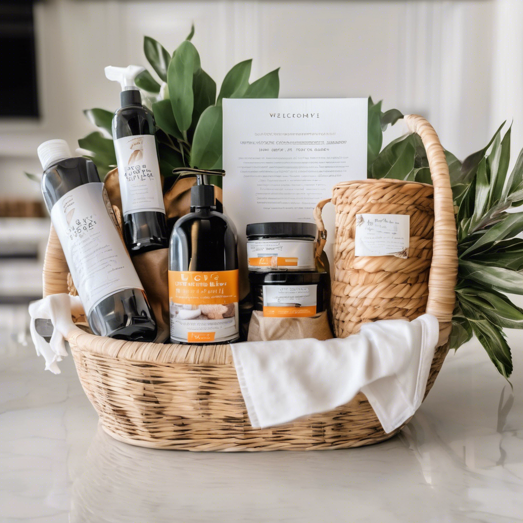 A beautifully curated welcome basket with local products and a personalized note in cathedral city - airbnb welcome basket