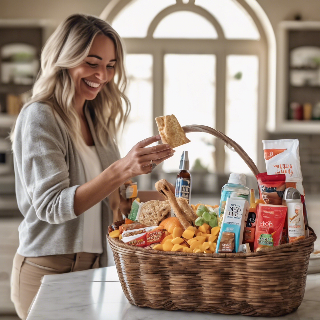 A guest enjoying a welcome basket with local snacks and drinks in cathedral city - airbnb welcome basket