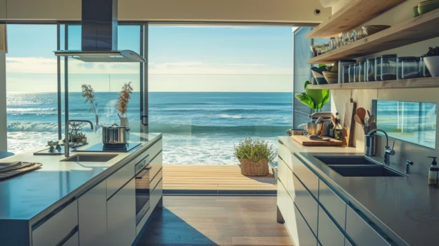 Kitchen with ocean view: Dream kitchen by the sea